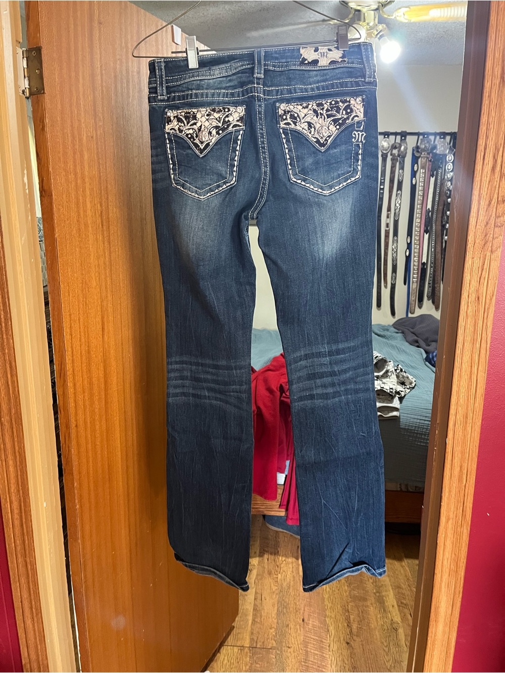 Womens miss me cowhide details Jeans